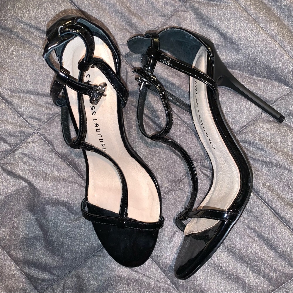 Chinese Laundry Black Strappy Heels